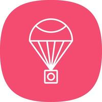 Parachute Line Curve Icon Design vector