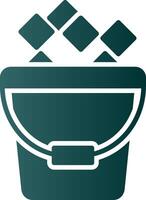 Ice Bucket Glyph Gradient Icon vector