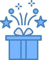 Gifts Line Filled Blue Icon vector