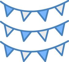 Bunting Line Filled Blue Icon vector