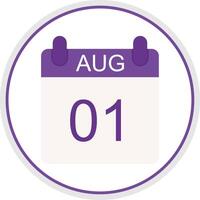 August Flat Circle Icon vector