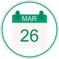 March Flat Circle Icon vector