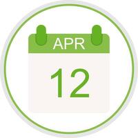 April Flat Circle Icon vector