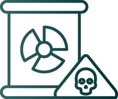 nuclear peligro línea degradado icono vector