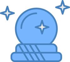 Magic Ball Line Filled Blue Icon vector