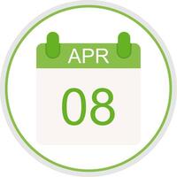 April Flat Circle Icon vector