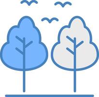 Forest Line Filled Blue Icon vector