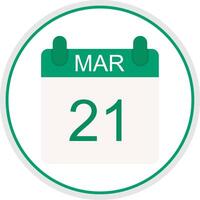 March Flat Circle Icon vector
