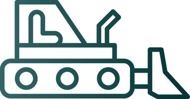 Bulldozer Line Gradient Icon vector