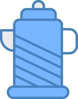 Kettle Line Filled Blue Icon vector