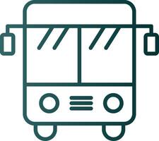 icono de gradiente de línea de autobús vector