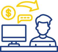 Accountant Line Two Colour Icon Design vector