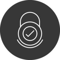 Security Check Line Inverted Icon Design vector