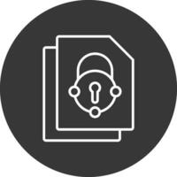 Security File Connect Line Inverted Icon Design vector