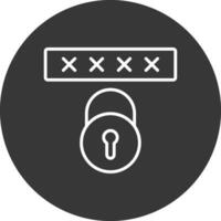 Security Code Line Inverted Icon Design vector