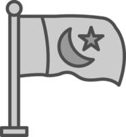 Flag Line Filled Greyscale Icon Design vector