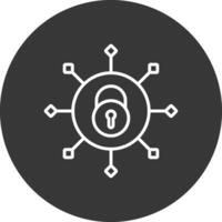 Security Connect Line Inverted Icon Design vector