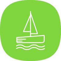 Catamaran Line Curve Icon Design vector