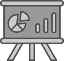 Whiteboard Line Filled Greyscale Icon Design vector