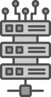 Server Line Filled Greyscale Icon Design vector