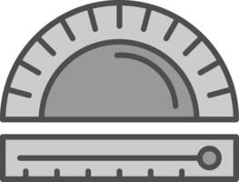 Protractor Line Filled Greyscale Icon Design vector