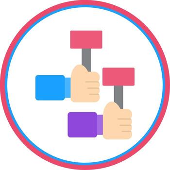 protesta plano circulo icono vector