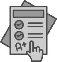 Exam Line Filled Greyscale Icon Design vector