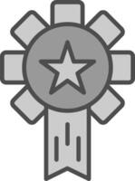 Award Line Filled Greyscale Icon Design vector