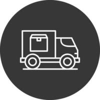 Delivery Truck Line Inverted Icon Design vector