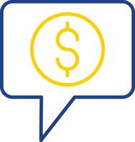 Dollar Chat Line Two Colour Icon Design vector