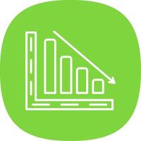 Bar Chart Line Curve Icon Design vector