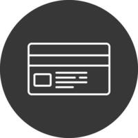 crédito tarjeta línea invertido icono diseño vector