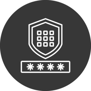 código seguridad línea invertido icono diseño vector