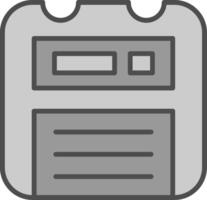 Floppy Disk Line Filled Greyscale Icon Design vector