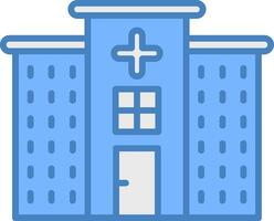 Hospital Line Filled Blue Icon vector