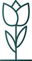 icono de degradado de línea de tulipán vector