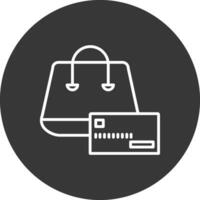 comprando en crédito línea invertido icono diseño vector