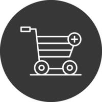 Add to Cart Line Inverted Icon Design vector
