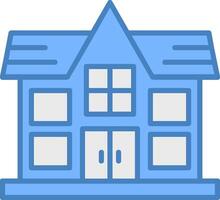 House Line Filled Blue Icon vector