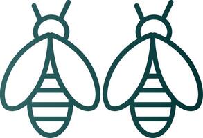Bees Line Gradient Icon vector
