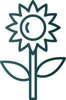 icono de gradiente de línea de girasol vector