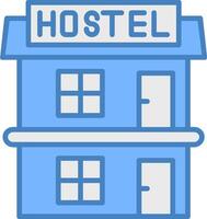 Hostel Line Filled Blue Icon vector