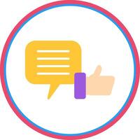Feed Back Flat Circle Icon vector