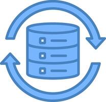 Data Synchronization Line Filled Blue Icon vector