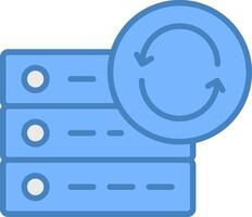 Data Synchronization Line Filled Blue Icon vector