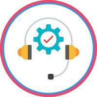 Technical Support Flat Circle Icon vector