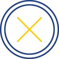 Cross Line Two Colour Icon Design vector
