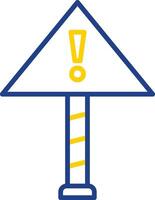 Caution Line Two Colour Icon Design vector