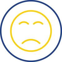 Sad Face Line Two Colour Icon Design vector