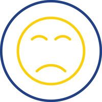 Sad Face Line Two Colour Icon Design vector